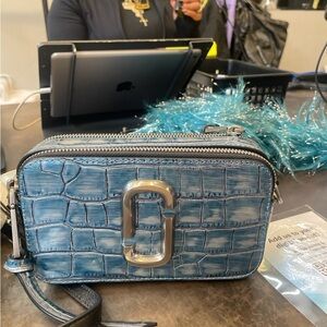 Marc Jacobs Blue Textured Crossbody Bag